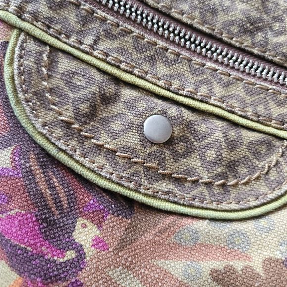 Fossil Handbag Mixed Media Boho Print Canvas Crossbody Bag Strap - Picture 12 of 15